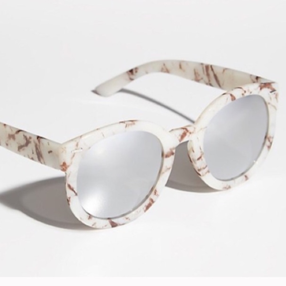 Abbey Road SUNGLASSES Round Mirror Marble Silver - Picture 2 of 4